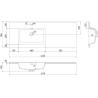 Mexen Orio dulap baie 120 cm cu lavoar Otis stânga, 1S, 1D, alb lucios - 91A13-12047-3-BBFF00-W18L00