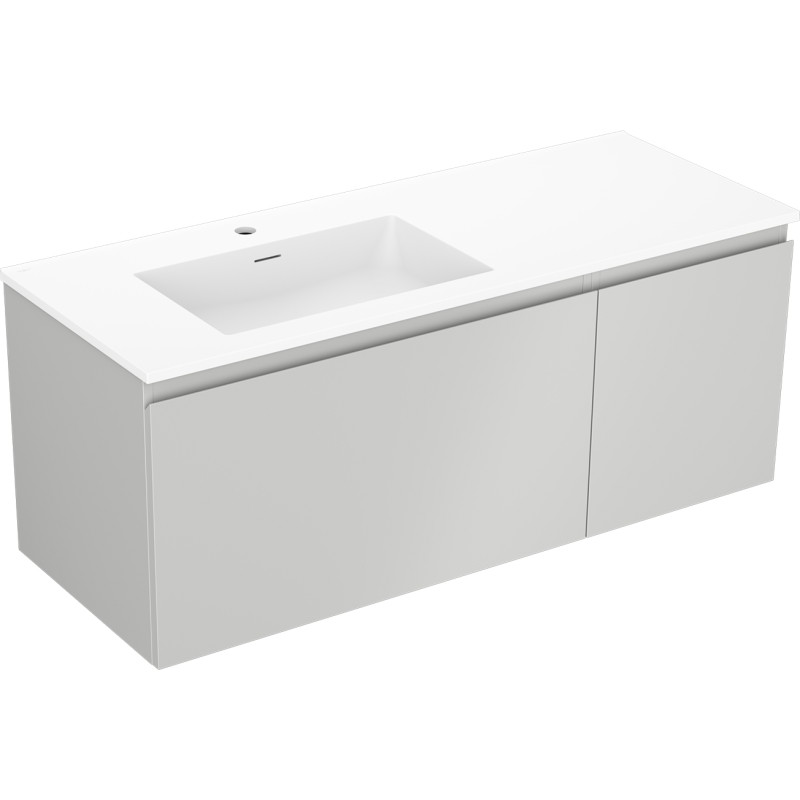 Mexen Orio dulap pentru baie 120 cm cu lavoar Otis stânga, 1S, 1D, gri mat/alb mat - 91A13-12047-3-BBFF62-W18L01