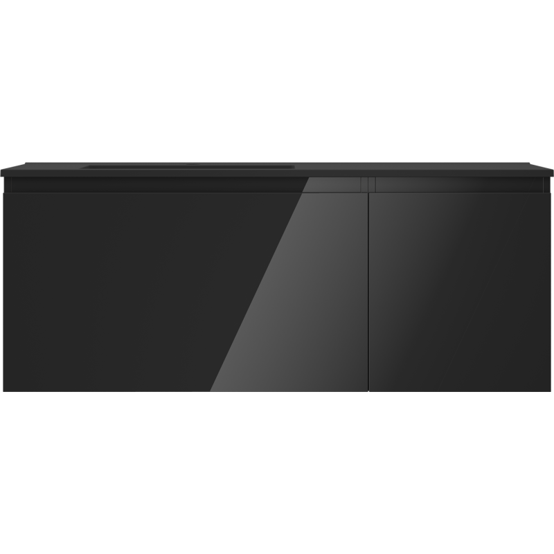 Mexen Orio dulap baie 120 cm cu lavoar Otis stânga, 1S, 1D, negru lucios/negru mat - 91A13-12047-3-BBFF70-W18L71