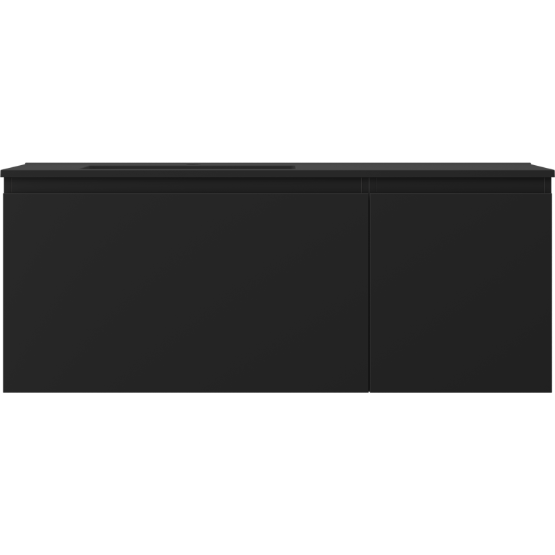 Mexen Orio dulap baie 120 cm cu lavoar Otis stâng, 1S, 1D, negru mat - 91A13-12047-3-BBFF71-W18L71