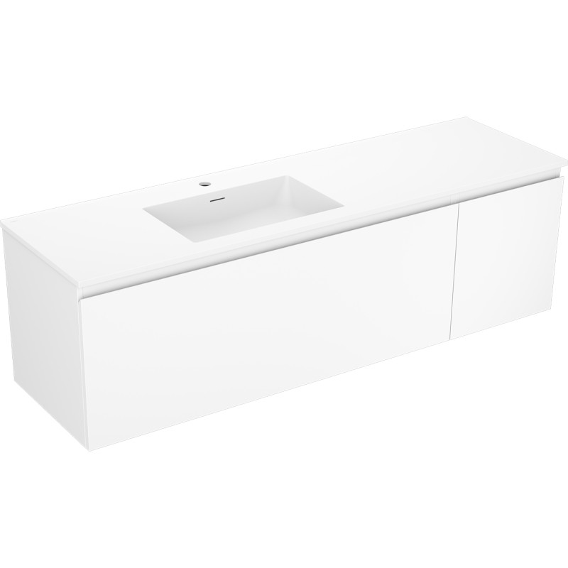 Mexen Orio dulap baie 160 cm cu lavoar Otis pe stânga, 1S, 1D, alb mat - 91A13-16047-3-BBFF01-W18L01