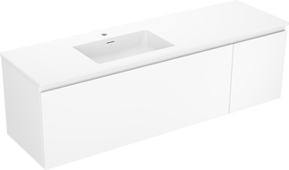 Mexen Orio dulap baie 160 cm cu lavoar Otis pe stânga, 1S, 1D, alb mat - 91A13-16047-3-BBFF01-W18L01
