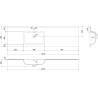 Mexen Orio dulap baie 160 cm cu chiuvetă Otis stânga, 1S, 1D, grafit mat/alb mat - 91A13-16047-3-BBFF66-W18L01