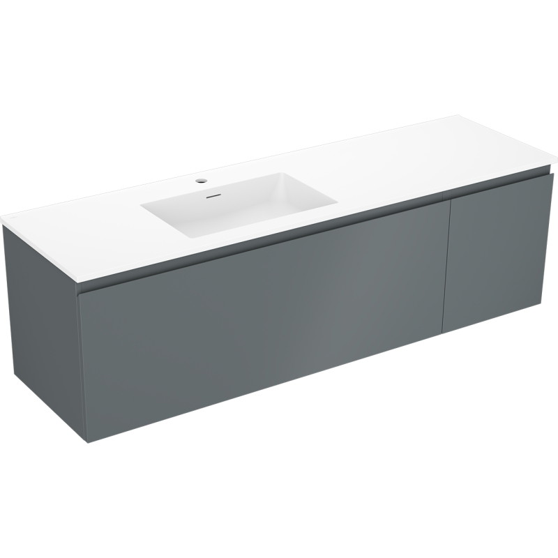 Mexen Orio dulap baie 160 cm cu chiuvetă Otis stânga, 1S, 1D, grafit mat/alb mat - 91A13-16047-3-BBFF66-W18L01