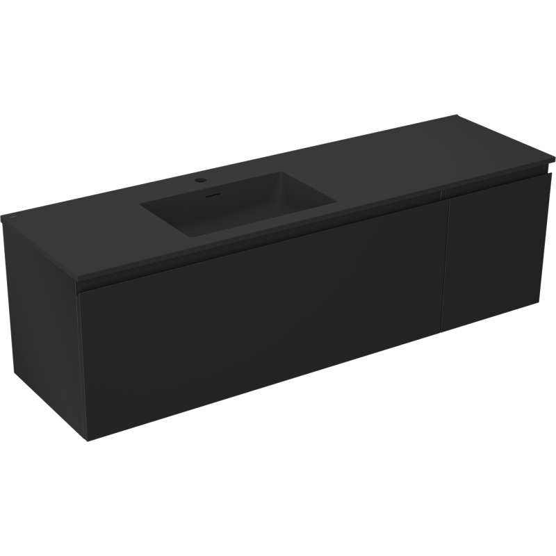 Mexen Orio dulap baie 160 cm cu lavoar Otis stânga, 1S, 1D, negru mat - 91A13-16047-3-BBFF71-W18L71