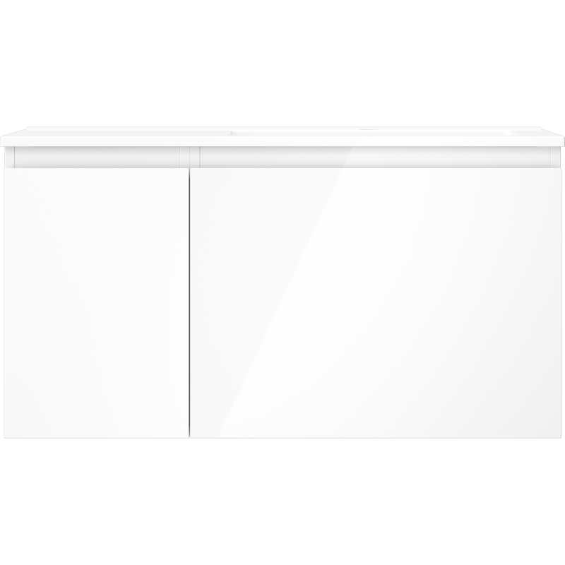 Mexen Orio fürdőszobai szekrény 90 cm-es Otis jobbos mosdóval, 1S, 1D, fehér fényes - 91A13-09047-3-BBFF00-W18P00