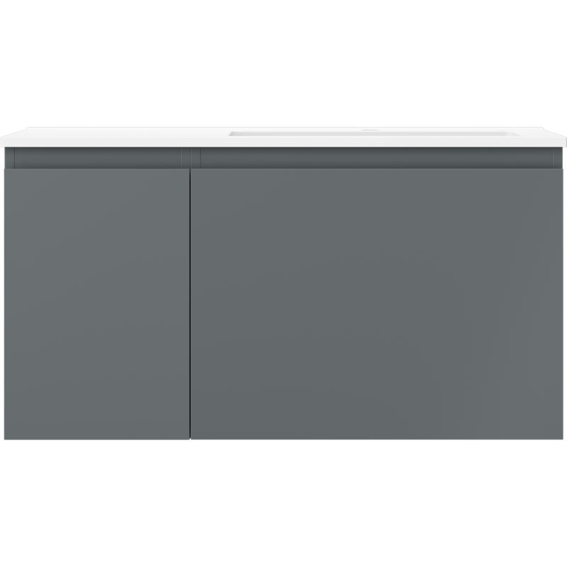 Mexen Orio 90 cm-es fürdőszobai szekrény mosdókagylóval Otis jobb oldali, 1S, 1D, grafit matt/fehér matt