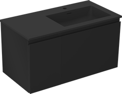 Mexen Orio dulap baie 90 cm cu lavoar Otis pe dreapta, 1S, 1D, negru mat - 91A13-09047-3-BBFF71-W18P71