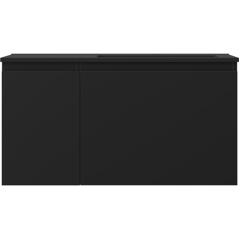 Mexen Orio dulap baie 90 cm cu lavoar Otis pe dreapta, 1S, 1D, negru mat - 91A13-09047-3-BBFF71-W18P71