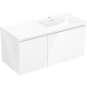 Mexen Orio dulap baie 100 cm cu lavoar Otis drept, 1S, 1D, alb lucios - 91A13-10047-3-BBFF00-W18P00