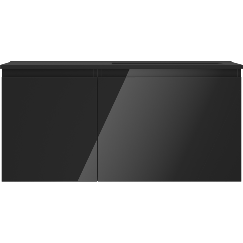 Mexen Orio dulap baie 100 cm cu lavoar Otis dreapta, 1S, 1D, negru lucios/negru mat - 91A13-10047-3-BBFF70-W18P71