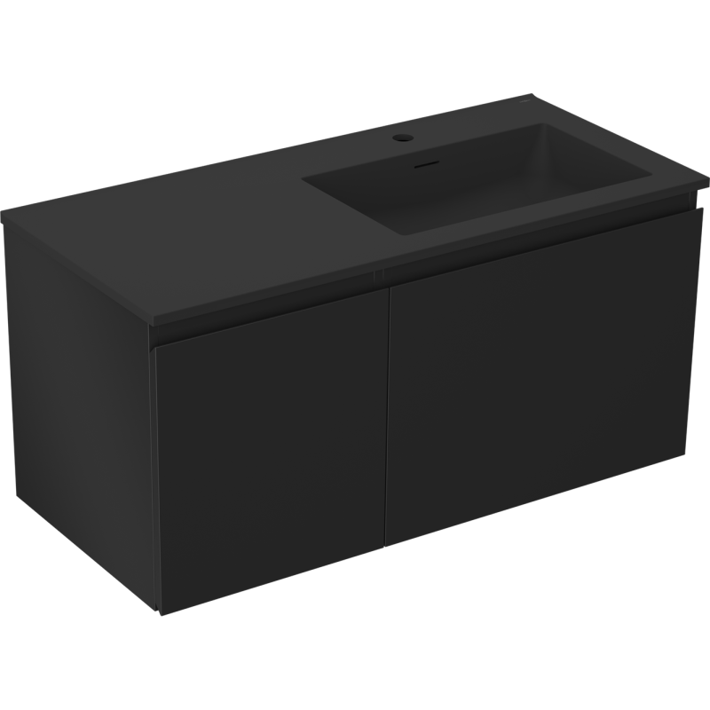 Mexen Orio dulap baie 100 cm cu lavoar Otis drept, 1S, 1D, negru mat - 91A13-10047-3-BBFF71-W18P71