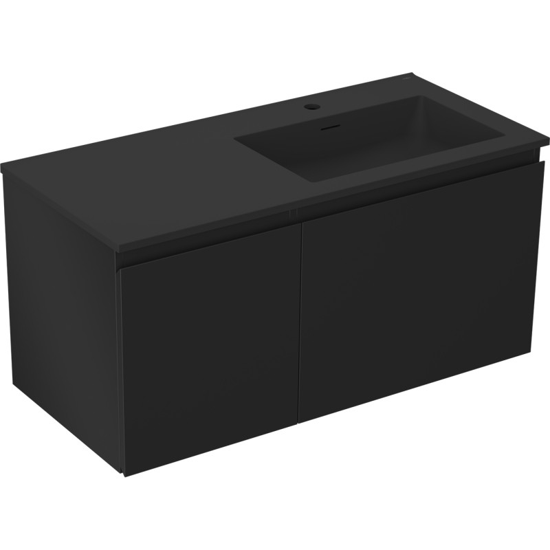 Mexen Orio dulap de baie 100 cm cu lavoar Otis dreapta, 1S, 1D, negru mat - 91A13-10047-3-BBFF71-W18P71