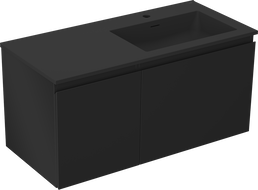 Mexen Orio dulap de baie 100 cm cu lavoar Otis dreapta, 1S, 1D, negru mat - 91A13-10047-3-BBFF71-W18P71