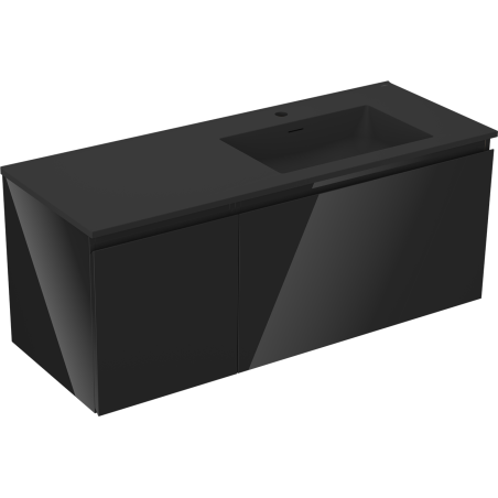 Mexen Orio dulap baie 120 cm cu lavoar Otis dreapta, 1S, 1D, negru lucios/negru mat - 91A13-12047-3-BBFF70-W18P71