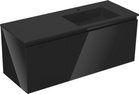 Mexen Orio dulap baie 120 cm cu chiuvetă Otis dreapta, 1S, 1D, negru lucios/negru mat - 91A13-12047-3-BBFF70-W18P71