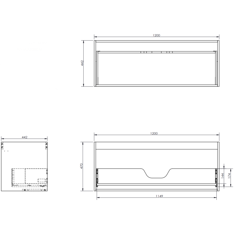 Mexen Orio dulap de baie 160 cm cu chiuvetă Otis pe dreapta, 1S, 1D, grafit mat/alb mat - 91A13-16047-3-BBFF66-W18P01