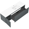 Mexen Orio dulap de baie 160 cm cu chiuvetă Otis pe dreapta, 1S, 1D, grafit mat/alb mat - 91A13-16047-3-BBFF66-W18P01