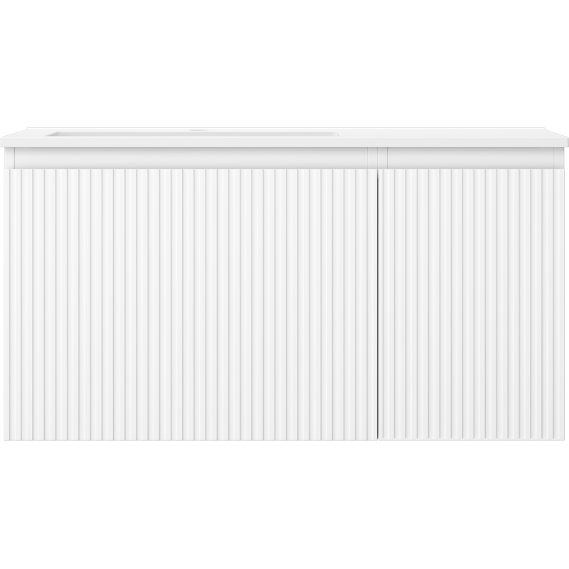 Mexen Rivel dulap baie 90 cm cu chiuvetă Otis stânga, 1S, 1D, striat, alb mat - 91A23-09047-3-BBFF01-W18L01