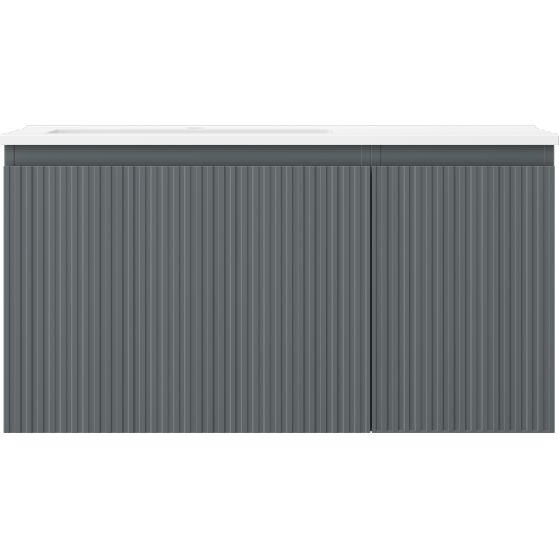 Mexen Rivel dulap baie 90 cm cu lavoar Otis stânga, 1S, 1D, profilat, grafit mat/alb mat - 91A23-09047-3-BBFF66-W18L01