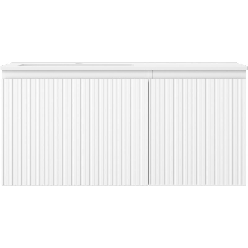 Mexen Rivel dulap baie 100 cm cu lavoar Otis stângă, 1S, 1D, canelat, alb mat - 91A23-10047-3-BBFF01-W18L01