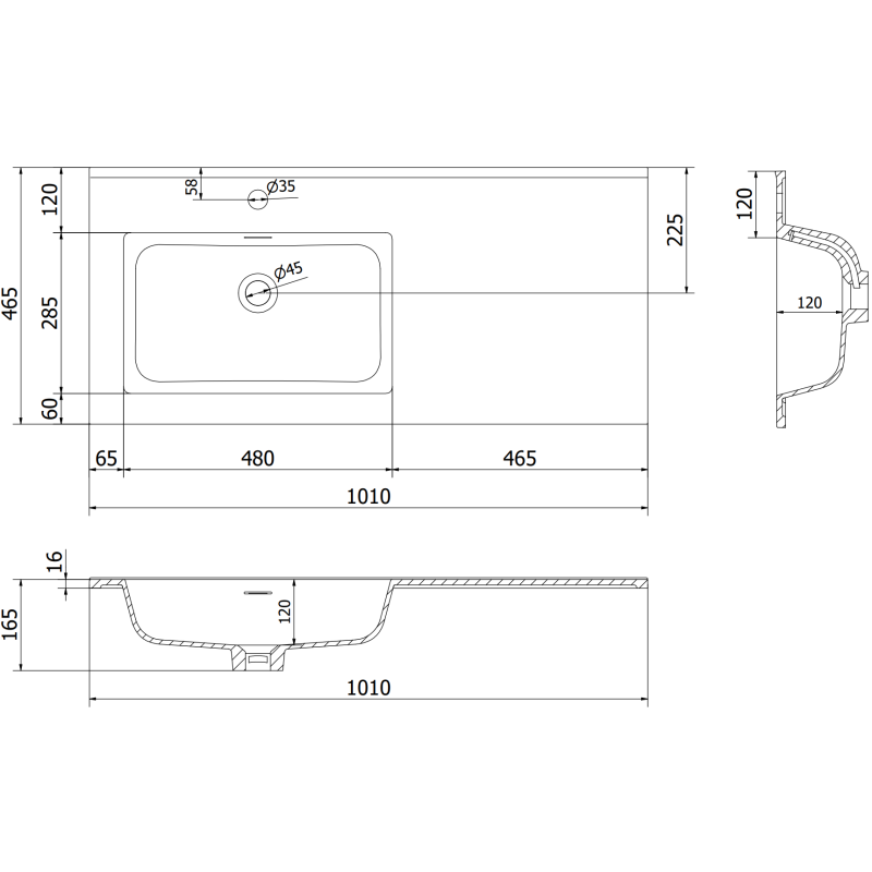 Mexen Rivel dulap baie 100 cm cu lavoar Otis stâng, 1S, 1D, canelat, alb mat - 91A23-10047-3-BBFF01-W18L01