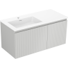 Mexen Rivel dulap baie 100 cm cu lavoar Otis stânga, 1S, 1D, riflat, gri mat/alb mat - 91A23-10047-3-BBFF62-W18L01
