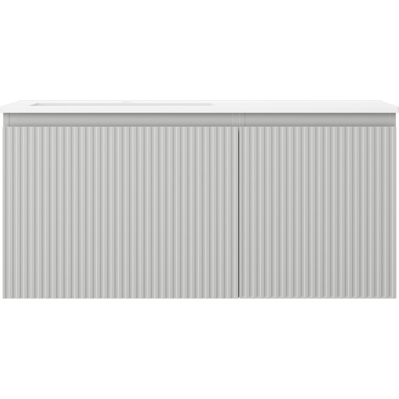 Mexen Rivel dulap baie 100 cm cu chiuvetă Otis stânga, 1S, 1D, canelată, gri mat/alb mat - 91A23-10047-3-BBFF62-W18L01