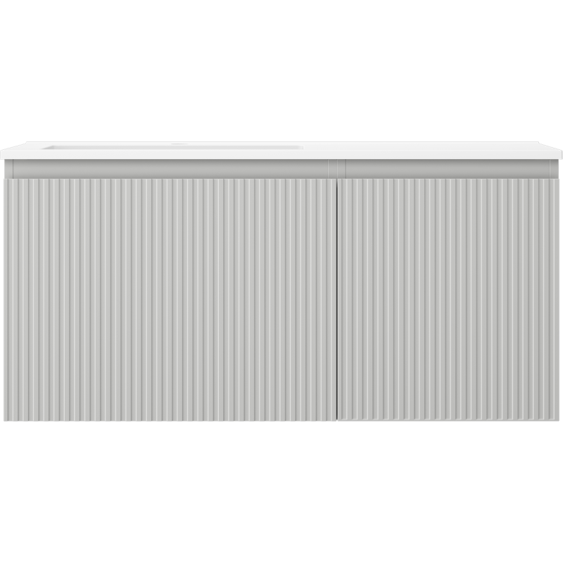 Mexen Rivel dulap baie 100 cm cu lavoar Otis stânga, 1S, 1D, riflat, gri mat/alb mat - 91A23-10047-3-BBFF62-W18L01