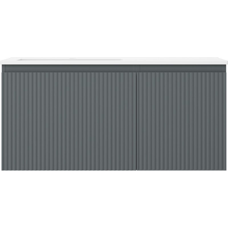Mexen Rivel dulap de baie 100 cm cu lavoar Otis stâng, 1S, 1D, canelat, grafit mat/alb mat - 91A23-10047-3-BBFF66-W18L01