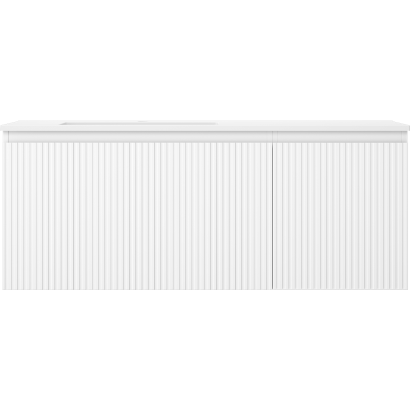 Mexen Rivel dulap baie 120 cm cu chiuvetă Otis stânga, 1S, 1D, cu caneluri, alb mat - 91A23-12047-3-BBFF01-W18L01