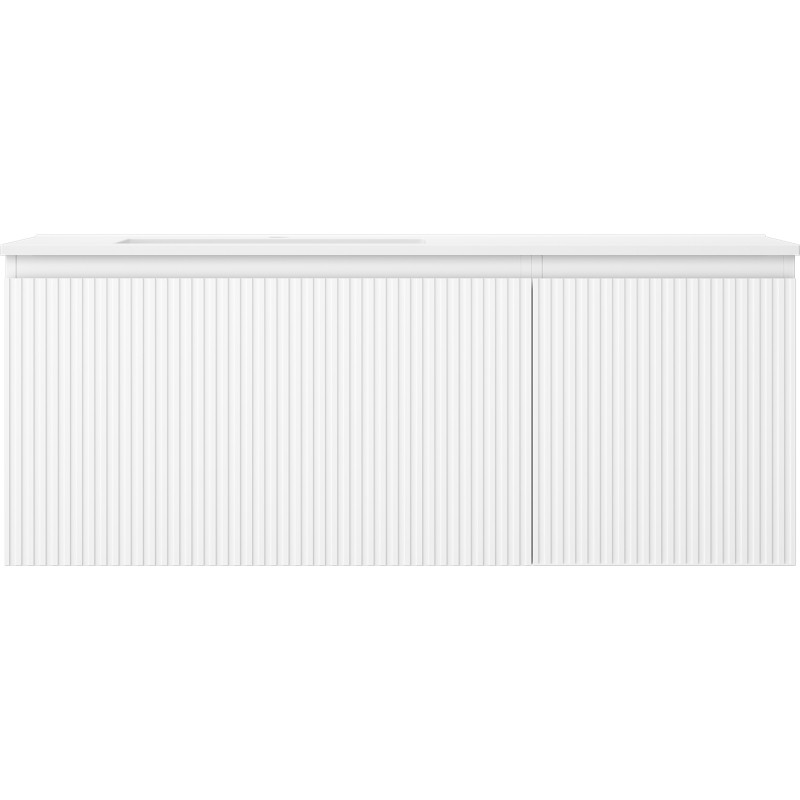 Mexen Rivel dulap de baie 120 cm cu lavoar Otis stânga, 1S, 1D, cu structura în relief, alb mat - 91A23-12047-3-BBFF01-W18L01