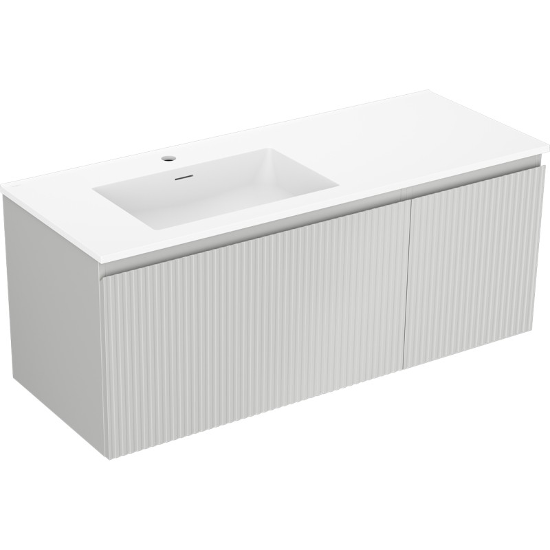 Mexen Rivel dulap baie 120 cm cu lavoar Otis stânga, 1S, 1D, crestat, gri mat/alb mat - 91A23-12047-3-BBFF62-W18L01