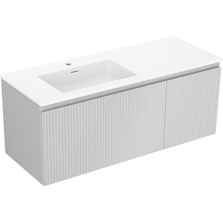 Mexen Rivel dulap baie 120 cm cu lavoar Otis stânga, 1S, 1D, crestat, gri mat/alb mat - 91A23-12047-3-BBFF62-W18L01