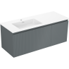 Mexen Rivel dulap baie 120 cm cu lavoar Otis stânga, 1S, 1D, cu riflare, grafit mat/alb mat - 91A23-12047-3-BBFF66-W18L01