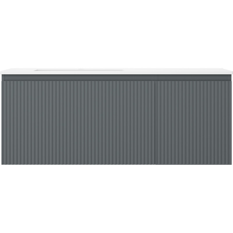 Mexen Rivel dulap baie 120 cm cu lavoar Otis stânga, 1S, 1D, cu riflare, grafit mat/alb mat - 91A23-12047-3-BBFF66-W18L01
