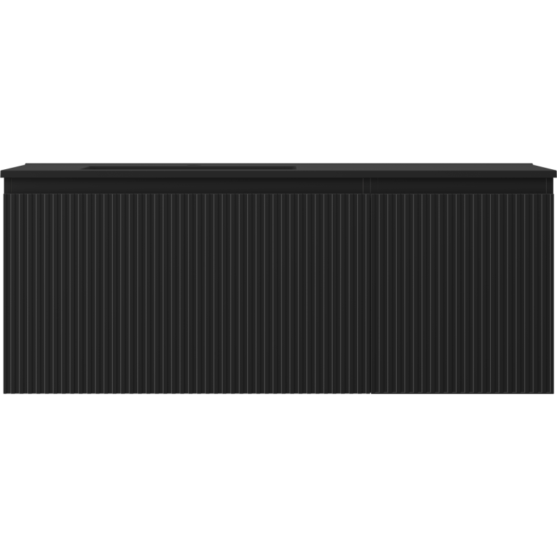 Mexen Rivel dulap baie 120 cm cu lavoar Otis stânga, 1S, 1D, șanfrenat, negru mat - 91A23-12047-3-BBFF71-W18L71