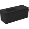 Mexen Rivel dulap baie 120 cm cu lavoar Otis stâng, 1S, 1D, riflat, negru mat - 91A23-12047-3-BBFF71-W18L71