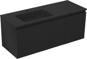 Mexen Rivel dulap baie 120 cm cu lavoar Otis stâng, 1S, 1D, riflat, negru mat - 91A23-12047-3-BBFF71-W18L71