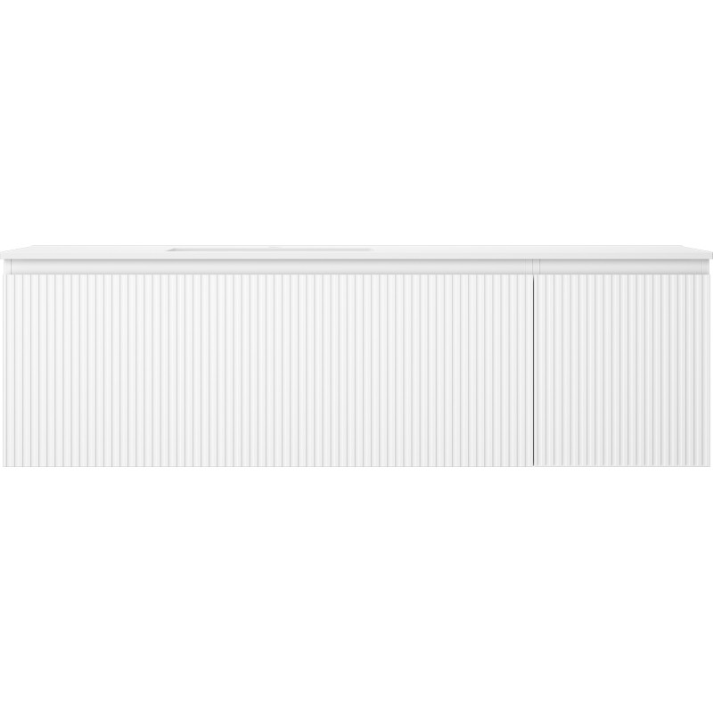 Mexen Rivel dulap de baie 160 cm cu lavoar Otis stânga, 1S, 1D, canelat, alb mat - 91A23-16047-3-BBFF01-W18L01