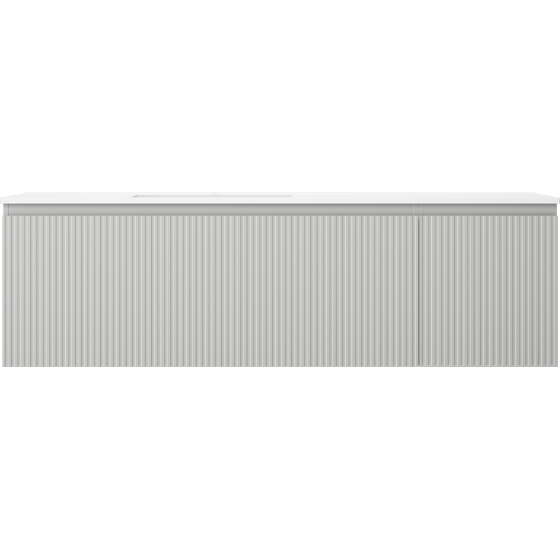 Mexen Rivel dulap baie 160 cm cu lavoar Otis stâng, 1S, 1D, canelat, gri mat/alb mat - 91A23-16047-3-BBFF62-W18L01