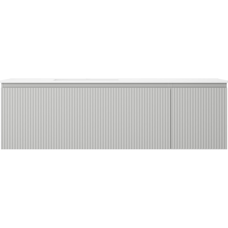 Mexen Rivel dulap baie 160 cm cu lavoar Otis stângă, 1S, 1D, canelat, gri mat/alb mat - 91A23-16047-3-BBFF62-W18L01