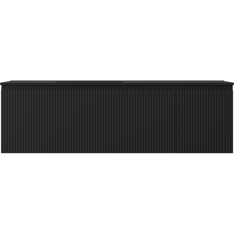 Mexen Rivel dulap baie 160 cm cu lavoar Otis stânga, 1S, 1D, canelat, negru mat - 91A23-16047-3-BBFF71-W18L71