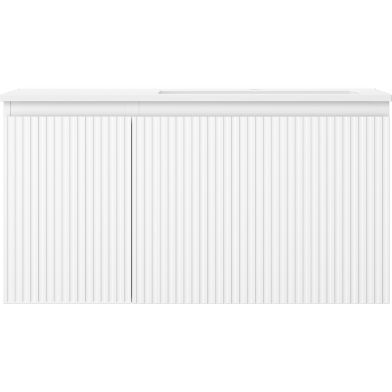 Mexen Rivel dulap baie 90 cm cu chiuvetă Otis dreapta, 1S, 1D, striat, alb mat - 91A23-09047-3-BBFF01-W18P01