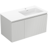 Mexen Rivel dulap baie 90 cm cu lavoar Otis dreapta, 1S, 1D, riflat, gri mat/alb mat - 91A23-09047-3-BBFF62-W18P01