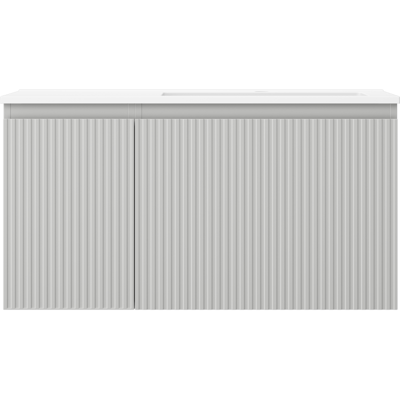 Mexen Rivel dulap baie 90 cm cu chiuvetă Otis dreapta, 1S, 1D, canelat, gri mat/alb mat - 91A23-09047-3-BBFF62-W18P01