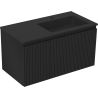 Mexen Rivel dulap baie 90 cm cu lavoar Otis dreapta, 1S, 1D, striată, negru mat - 91A23-09047-3-BBFF71-W18P71