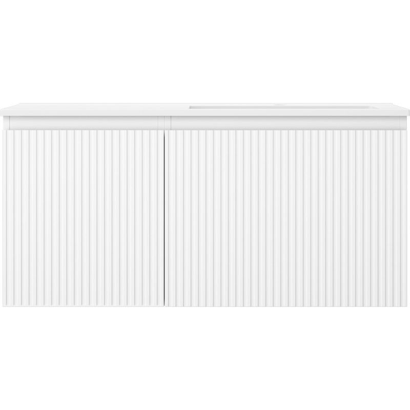 Mexen Rivel dulap de baie 100 cm cu lavoar Otis dreapta, 1S, 1D, canelat, alb mat - 91A23-10047-3-BBFF01-W18P01