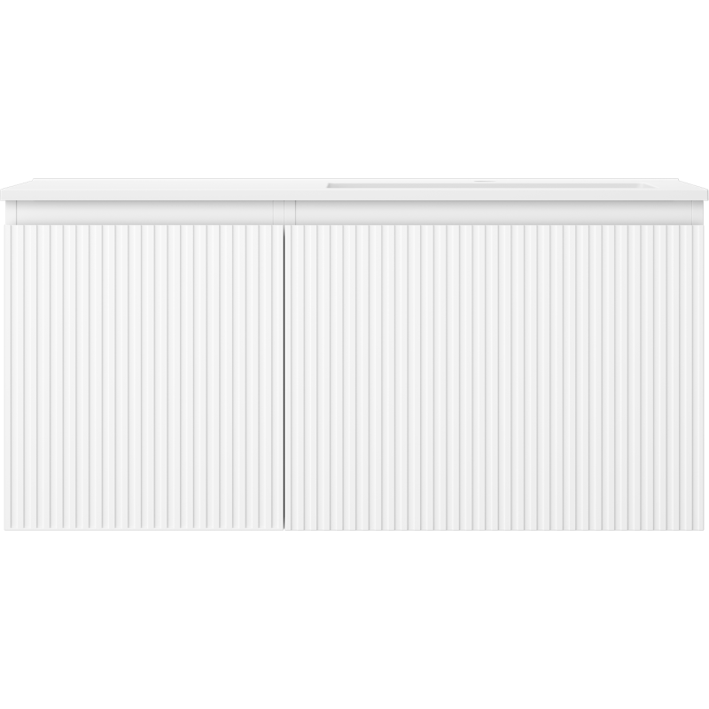 Mexen Rivel dulap de baie 100 cm cu lavoar Otis dreapta, 1S, 1D, cu caneluri, alb mat - 91A23-10047-3-BBFF01-W18P01