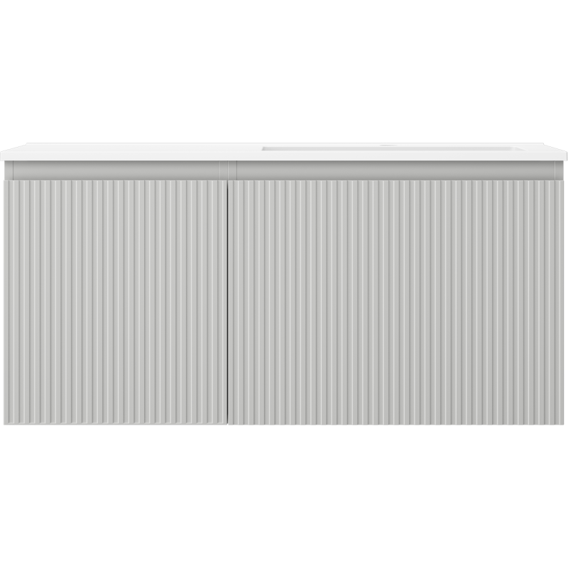 Mexen Rivel dulap baie 100 cm cu lavoar Otis dreapta, 1S, 1D, canelat, gri mat/alb mat - 91A23-10047-3-BBFF62-W18P01